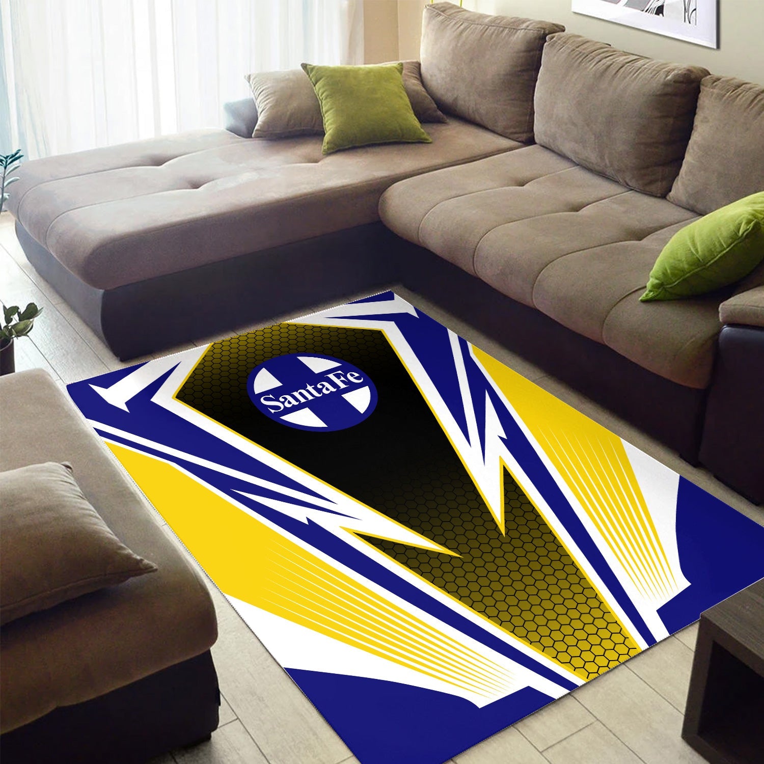 Railspirit Santa Fe Railway Area Rug Lightning Graphic Style Atchison, Topeka and Santa Fe Railway Rug Gift Idea For Train Lover