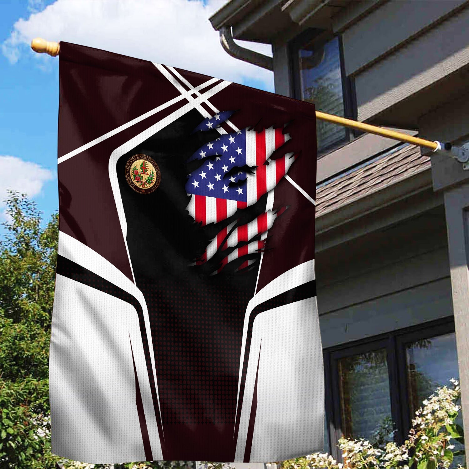 Railspirit Personalized London, Midland and Scottish Railway Garden Flag American Vintage All Over Printed Flag