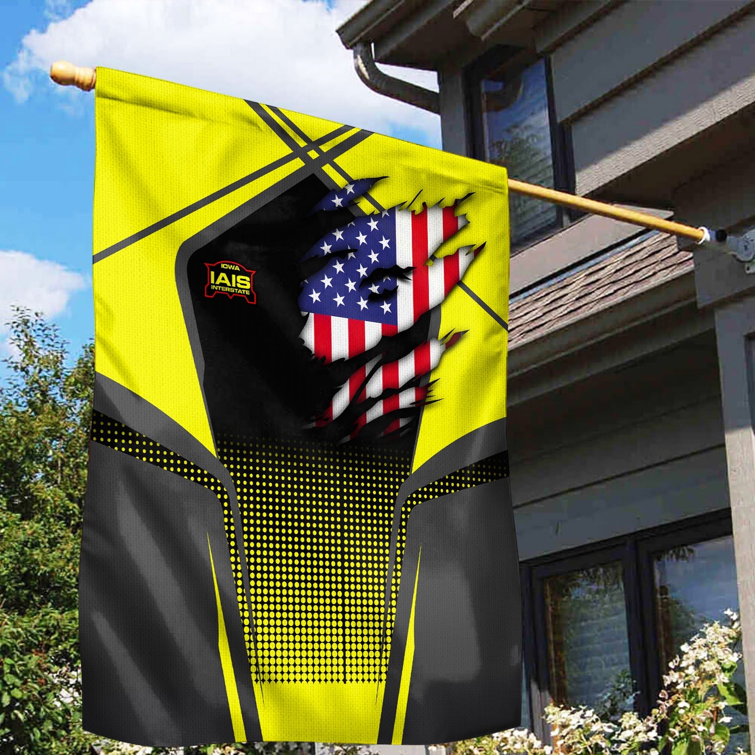 Railspirit Personalized Iowa Interstate Railroad Garden Flag American Vintage IAIS All Over Printed Flag