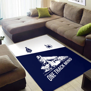 Railspirit Personalized Jersey Central Railroad Area Rug One Track Mind Train Rug Gift Idea For Train Lover