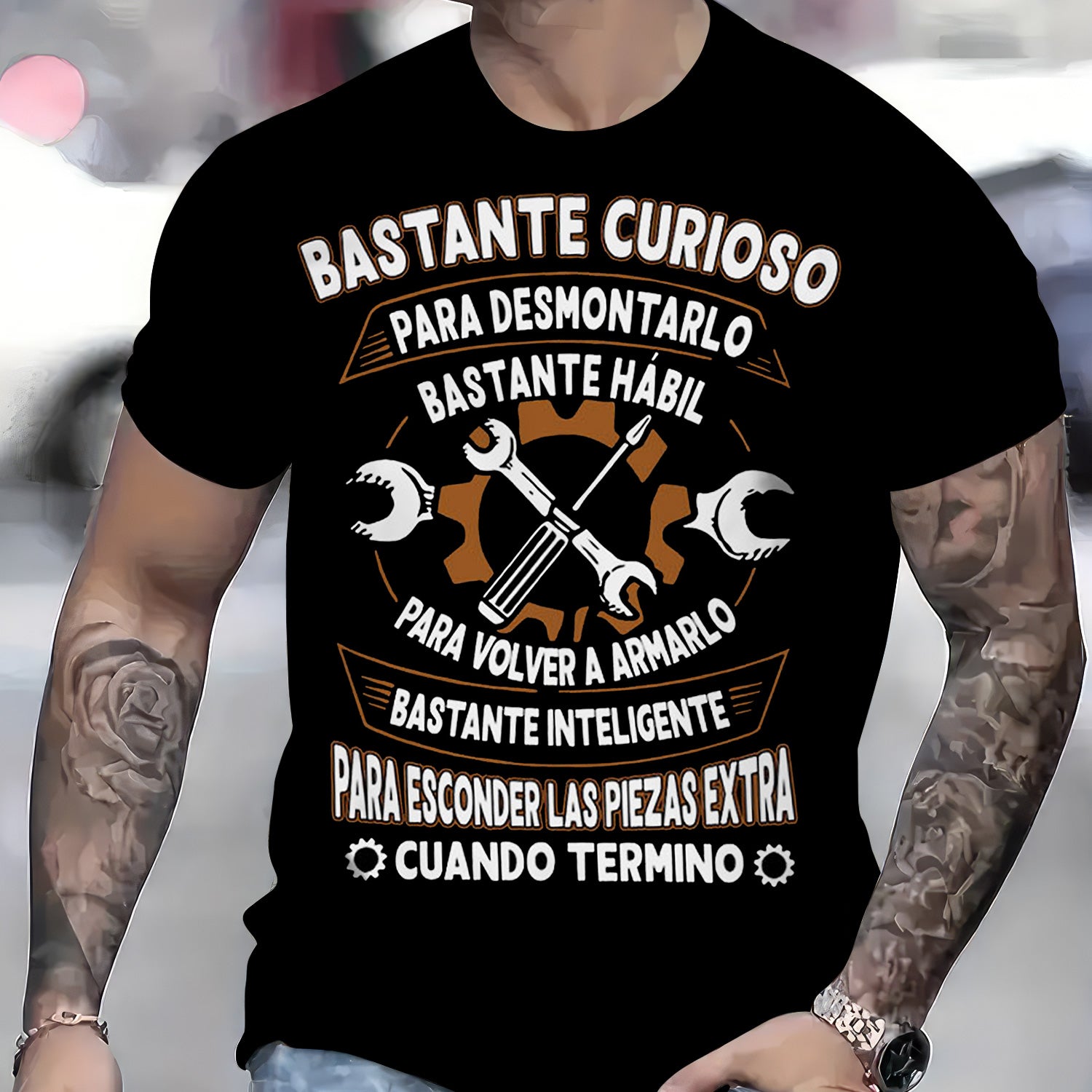 Curious Enough To Take It Apart Skilled Enough Mechanic Hoodie Fun Gift for Mechanics Spanish tyle