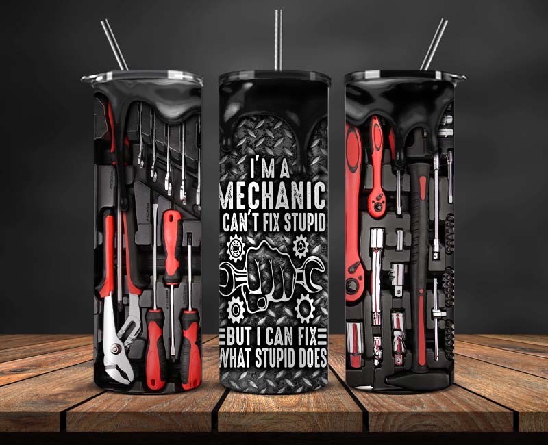 I'm a Mechanic 20 Oz Skinny Tumbler Mechanic Tumbler Tool Box, Automotive Tumbler