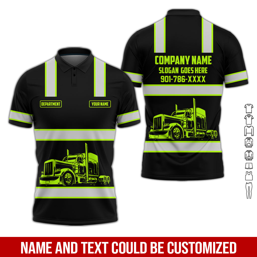 Custom Text and Proud Trucker Printed Clothes, Personalized Driver Apparel
