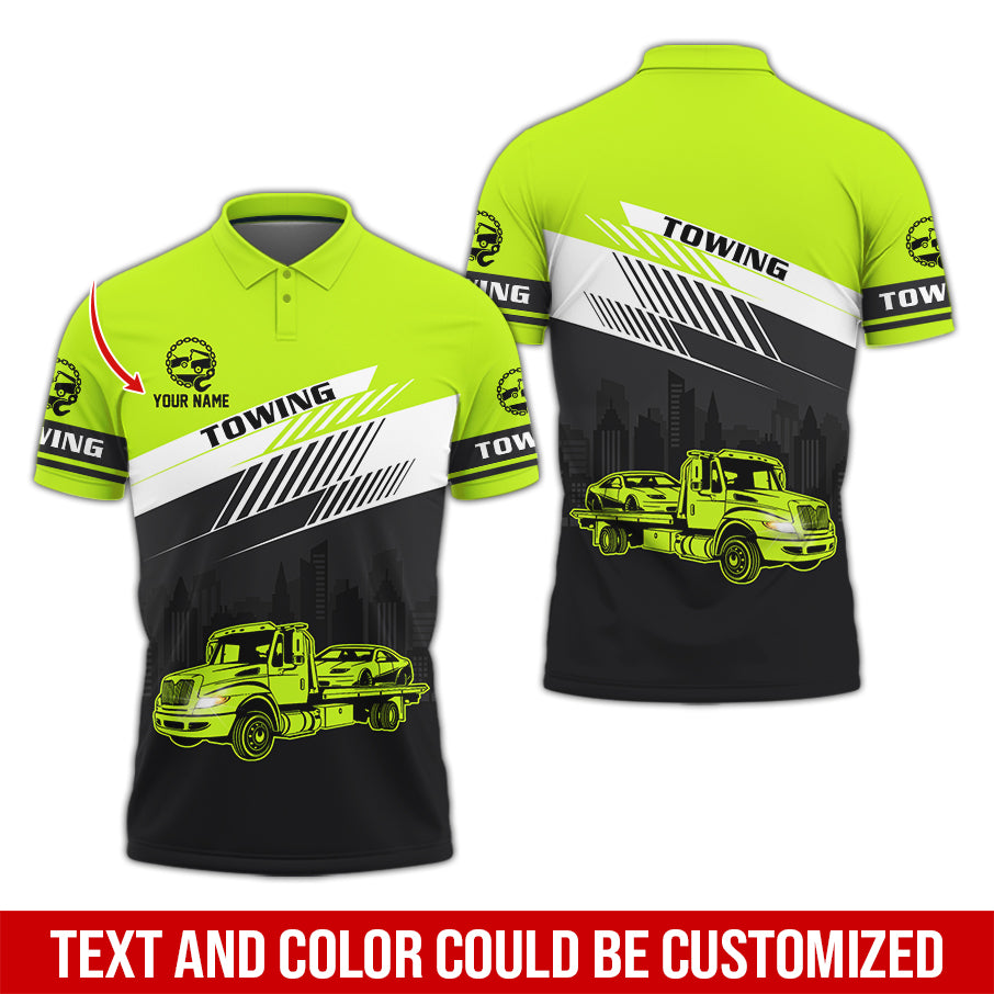 Custom Name Tow Truck Uniform Printed Clothes, Perfect Gift for Trucker Enthusiasts