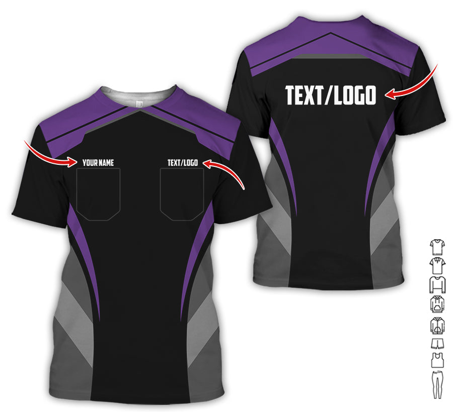 Custom Mechanic Shirt for Men, Printed Pocket Shirt, Purple Mechanic T-Shirt, Unisex Fit for Men and Women, Gift Idea for Car Lovers & Technicians