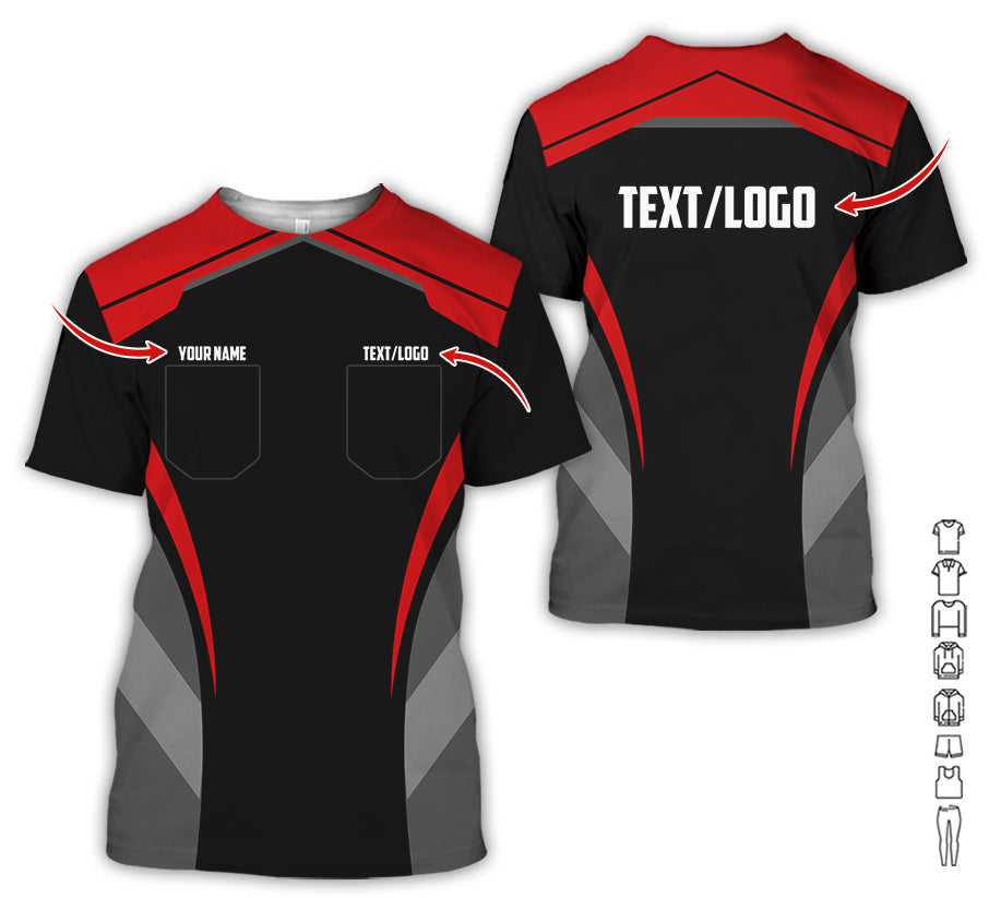 Custom Mechanic Shirt for Men, Printed Pocket Shirt, Red Mechanic T-Shirt, Unisex Fit for Men and Women, Gift Idea for Car Lovers & Technicians