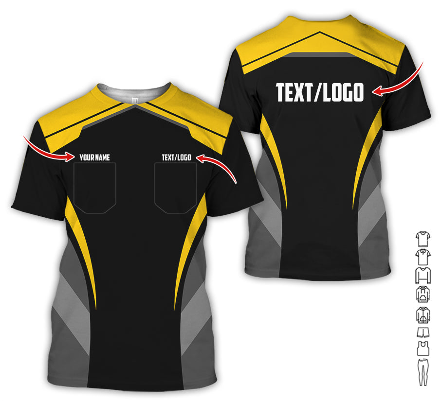 Custom Mechanic Shirt for Men, Printed Pocket Shirt, Yellow Mechanic T-Shirt, Unisex Fit for Men and Women, Gift Idea for Car Lovers & Technicians