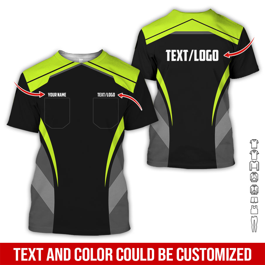 Custom Mechanic Shirt for Men, Printed Pocket Shirt, Yellow Green Mechanic T-Shirt, Unisex Fit for Men and Women, Gift Idea for Car Lovers & Technicians