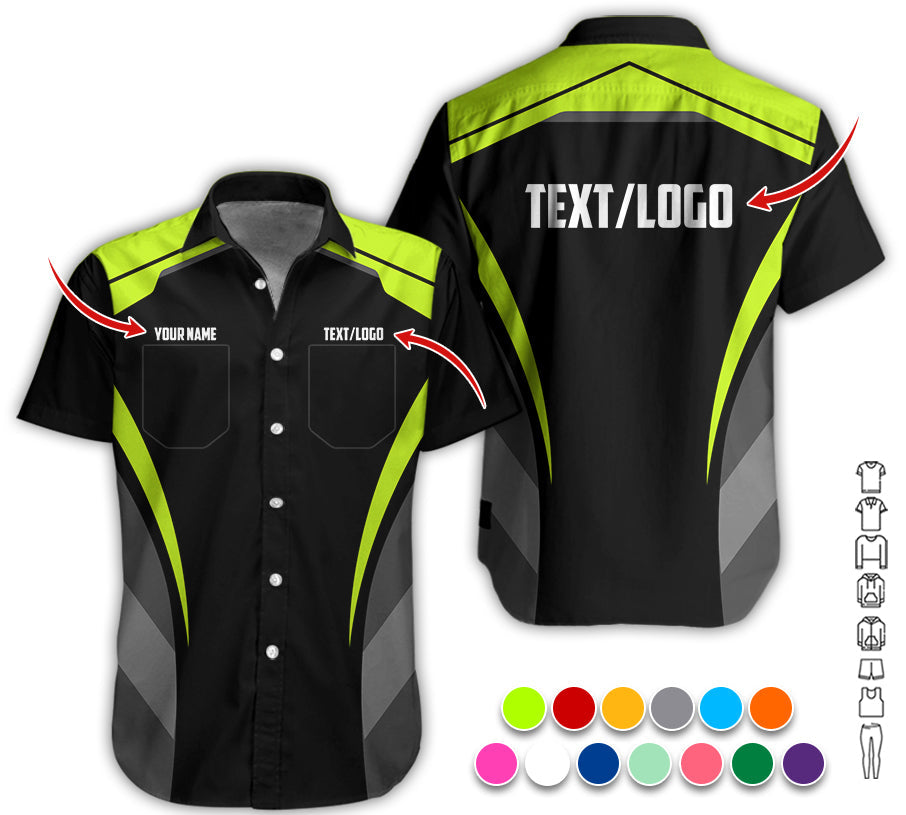 Custom Mechanic Shirt for Men, Printed Pocket Shirt, Yellow Green Mechanic T-Shirt, Unisex Fit for Men and Women, Gift Idea for Car Lovers & Technicians