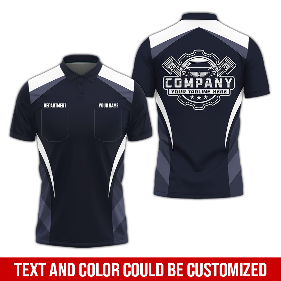 Custom Name Mechanic Shirt, Unisex White Crew Shirt for Automotive Workers, Perfect Gift for Him, 3D Printed Pocket Shirt