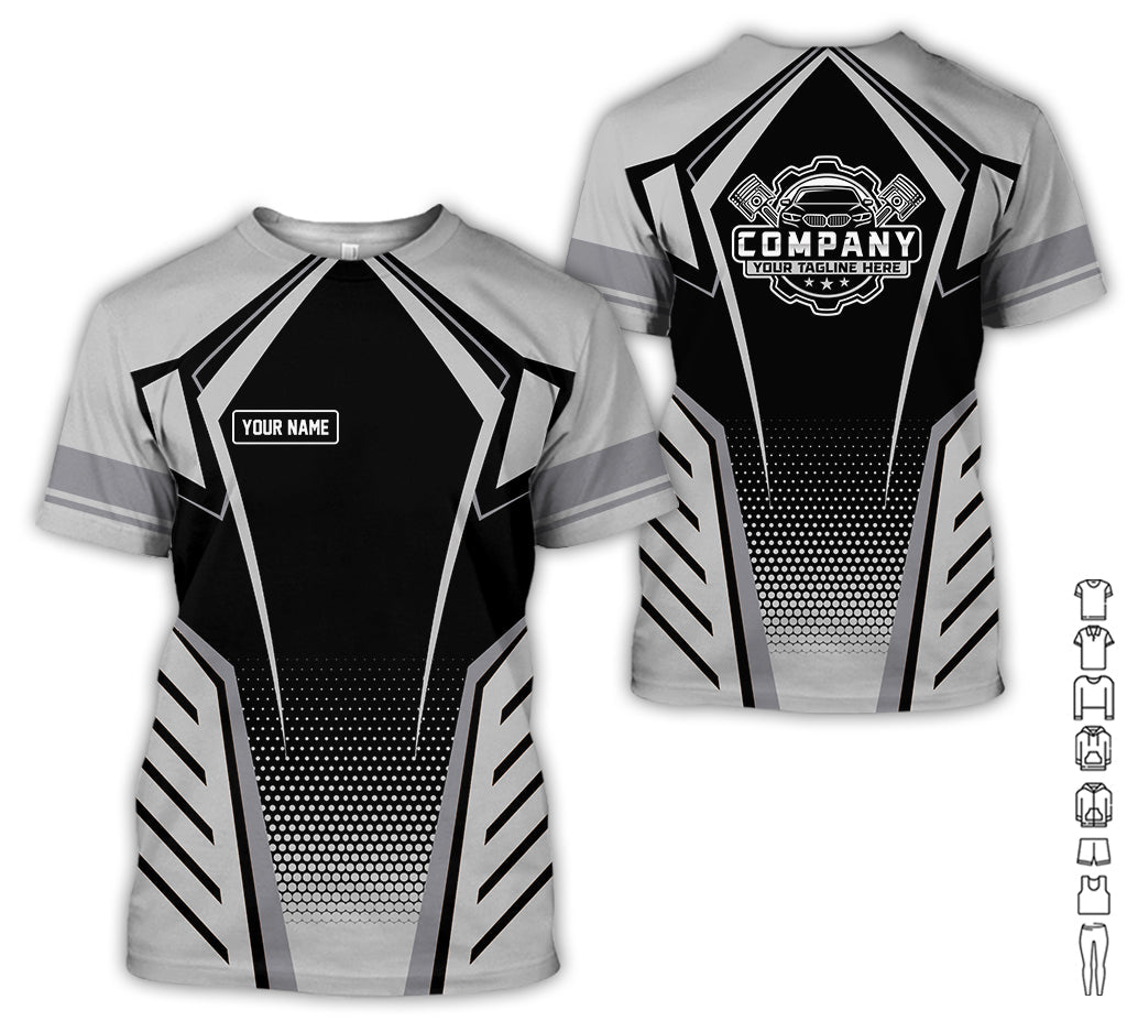 Personalized Garage Uniform in Classic Grey, Mechanic Work Shirt for Men and Women, Perfect for Birthday or Husband, or Boyfriend