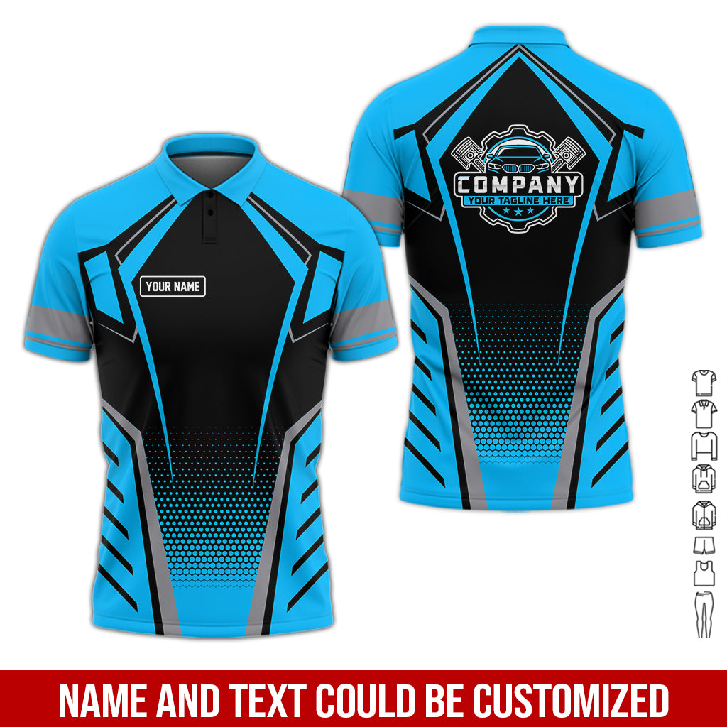 Personalized Garage Uniform in Classic Blue, Mechanic Work Shirt for Men and Women, Perfect for Birthday or Husband, or Boyfriend