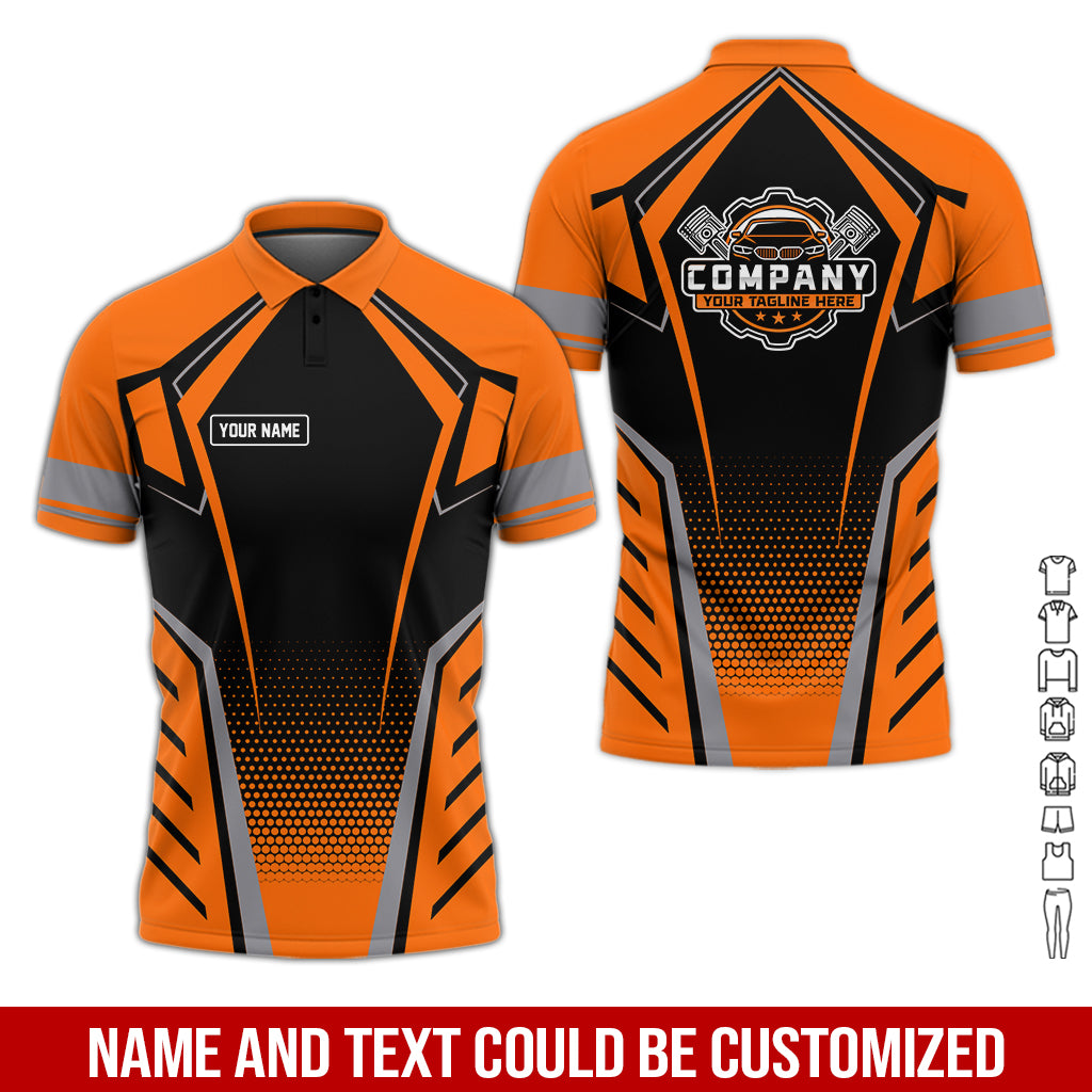 Personalized Garage Uniform in Classic Orange, Mechanic Work Shirt for Men and Women, Perfect for Birthday or Husband, or Boyfriend