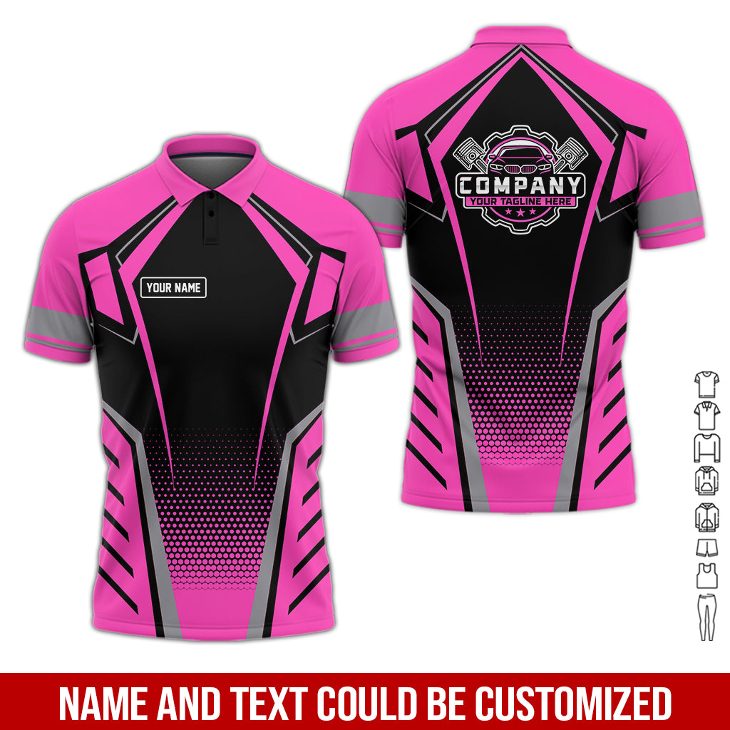 Personalized Garage Uniform in Classic Pink, Mechanic Work Shirt for Men and Women, Perfect for Birthday or Husband, or Boyfriend