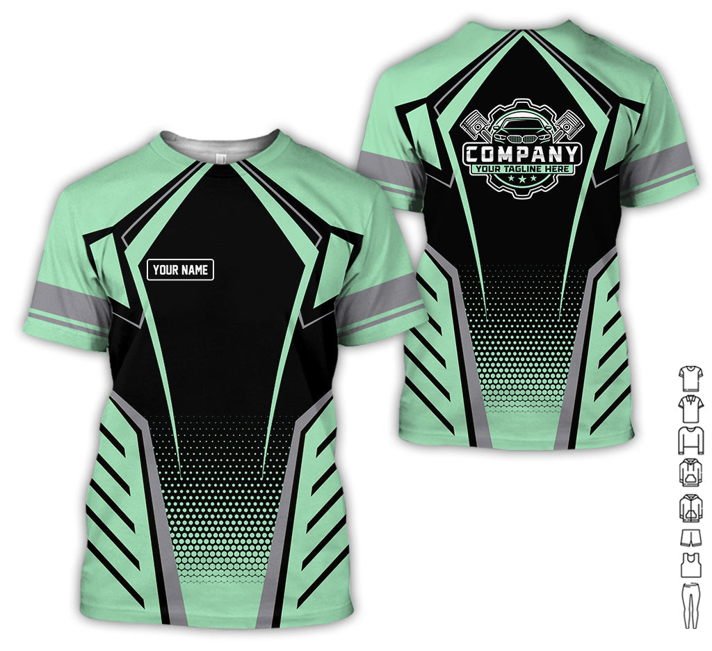 Personalized Garage Uniform in Classic Seafoam, Mechanic Work Shirt for Men and Women, Perfect for Birthday or Husband, or Boyfriend