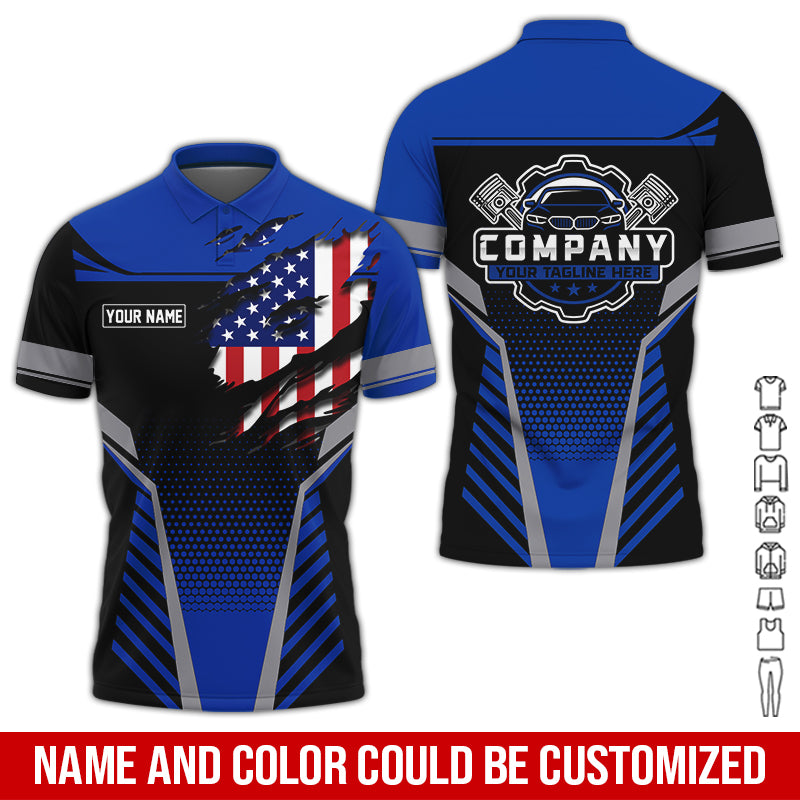 Personalized Work Shirt for Mechanics, Perfect Gift for Car Guys, Diesel Techs, and Shop Crews, Navy Color, Work-Ready Fit