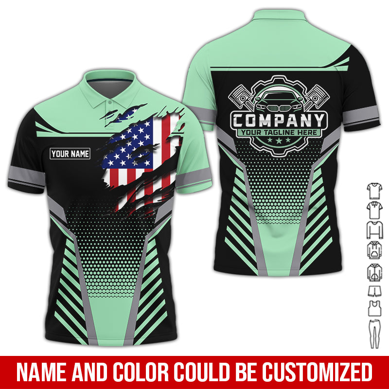 Personalized Work Shirt for Mechanics, Perfect Gift for Car Guys, Diesel Techs, and Shop Crews, Seafoam Color, Work-Ready Fit