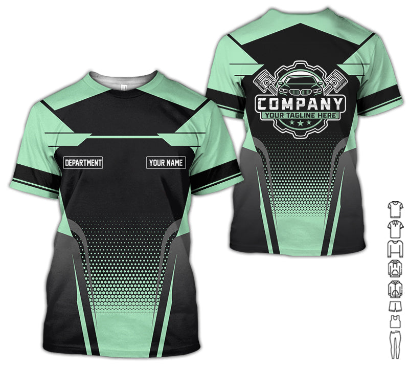 Personalized Name Mechanic Shirt, Mechanic Shirt in Seafoam, Gift Idea for Auto Technicians, Best Custom Mechanic Shirt