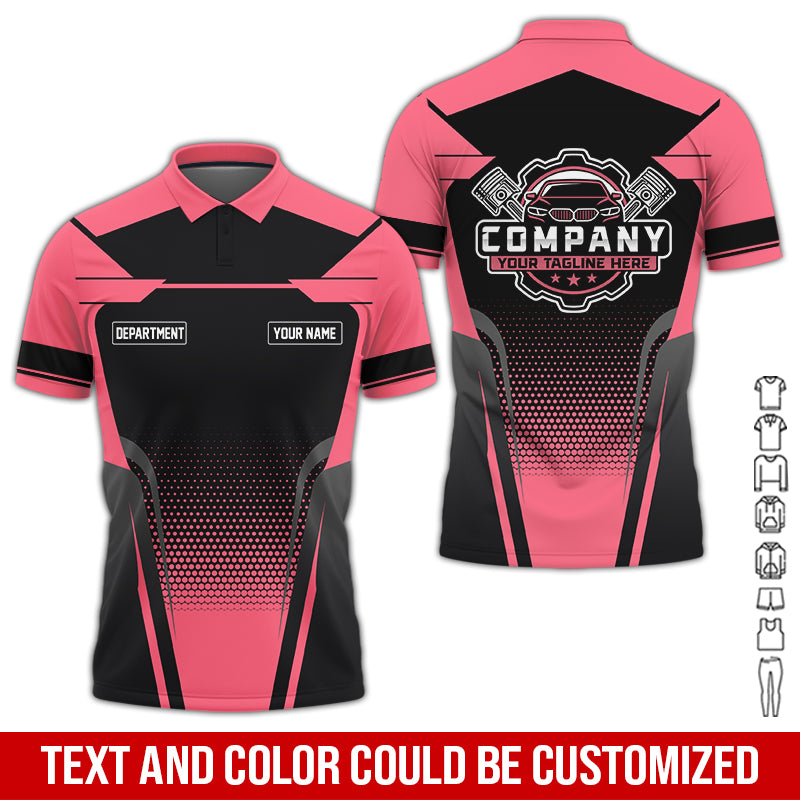 Personalized Name Mechanic Shirt, Mechanic Shirt in Neon Pink, Gift Idea for Auto Technicians, Best Custom Mechanic Shirt