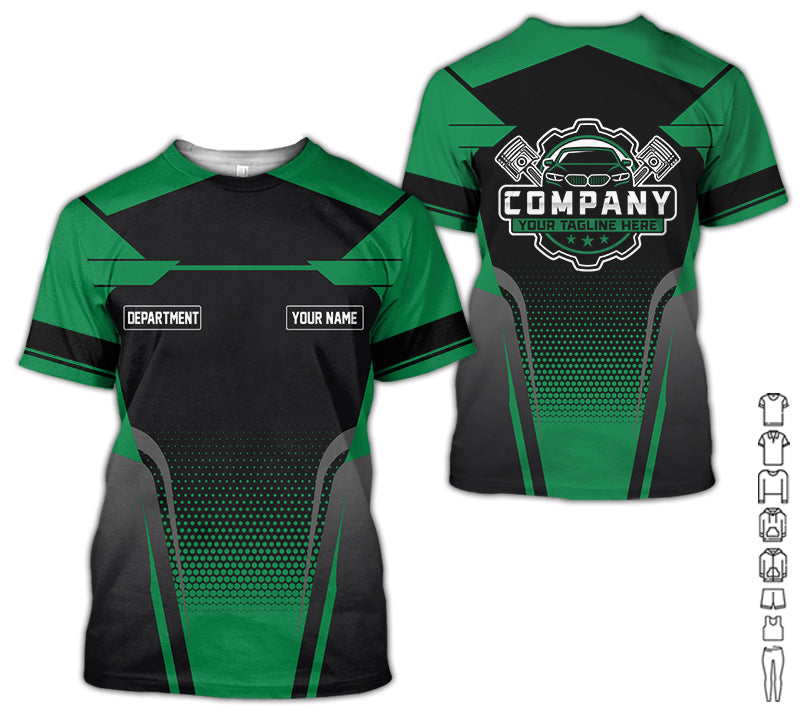 Personalized Name Mechanic Shirt, Mechanic Shirt in Green, Gift Idea for Auto Technicians, Best Custom Mechanic Shirt