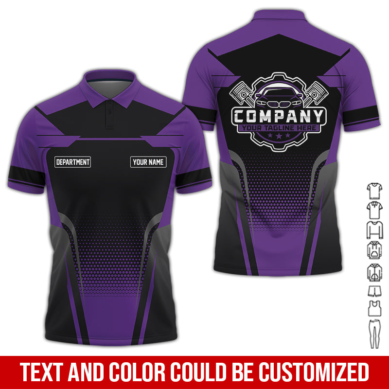 Personalized Name Mechanic Shirt, Mechanic Shirt in Purple, Gift Idea for Auto Technicians, Best Custom Mechanic Shirt