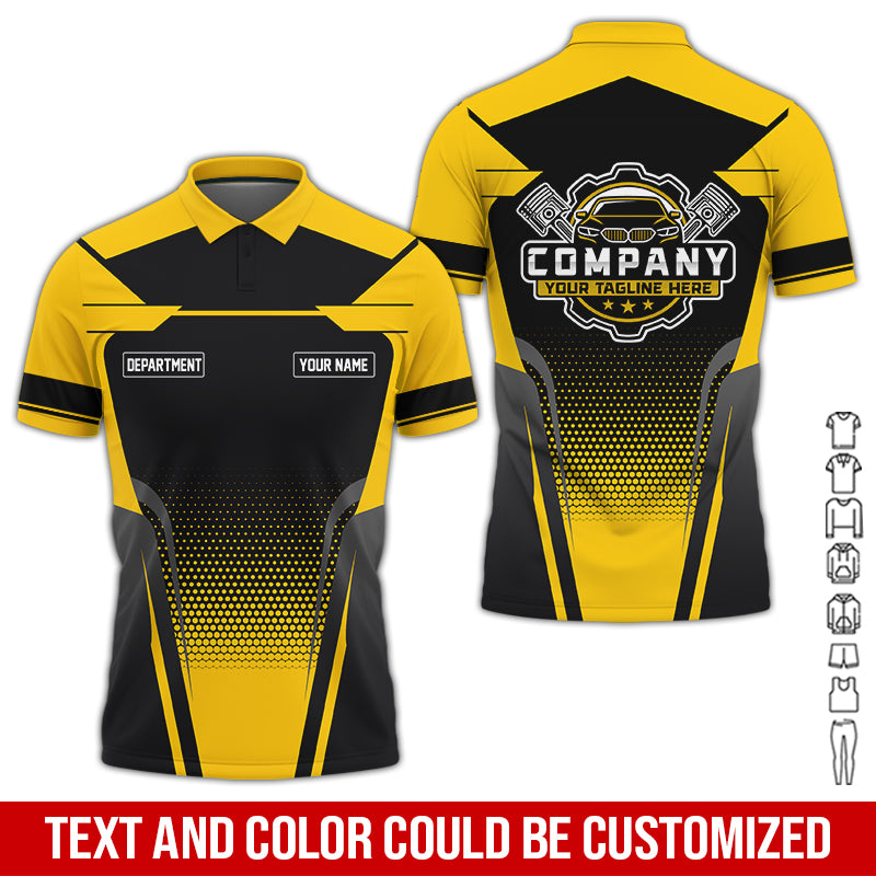 Personalized Name Mechanic Shirt, Mechanic Shirt in Yellow, Gift Idea for Auto Technicians, Best Custom Mechanic Shirt