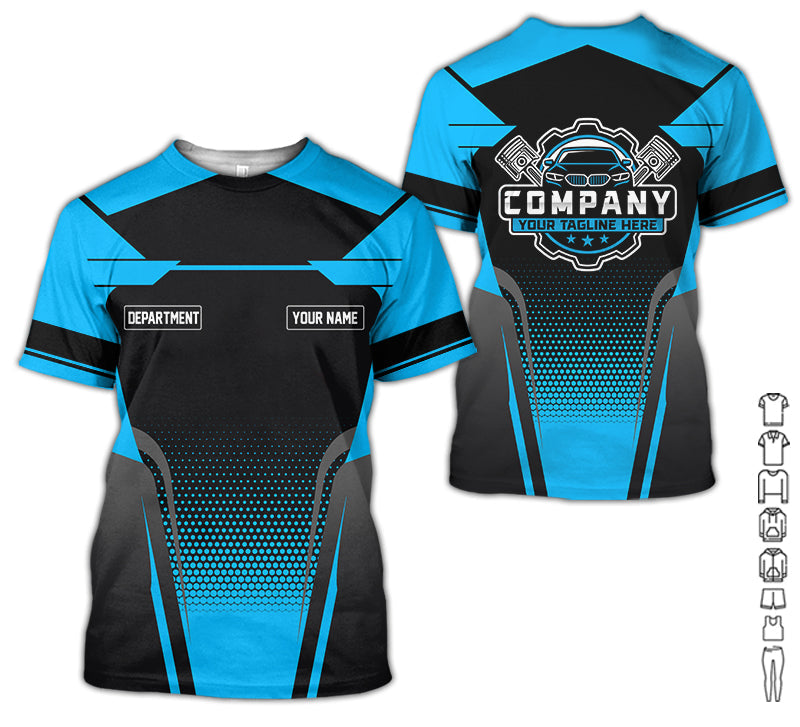 Personalized Name Mechanic Shirt, Mechanic Shirt in Blue, Gift Idea for Auto Technicians, Best Custom Mechanic Shirt