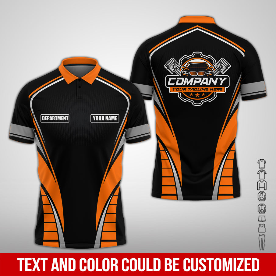 Personalized Mechanic 3D Print Shirt, Orange Mechanic Work Shirt, Gift Idea for Auto Technicians, Comfortable Fit for Men and Women