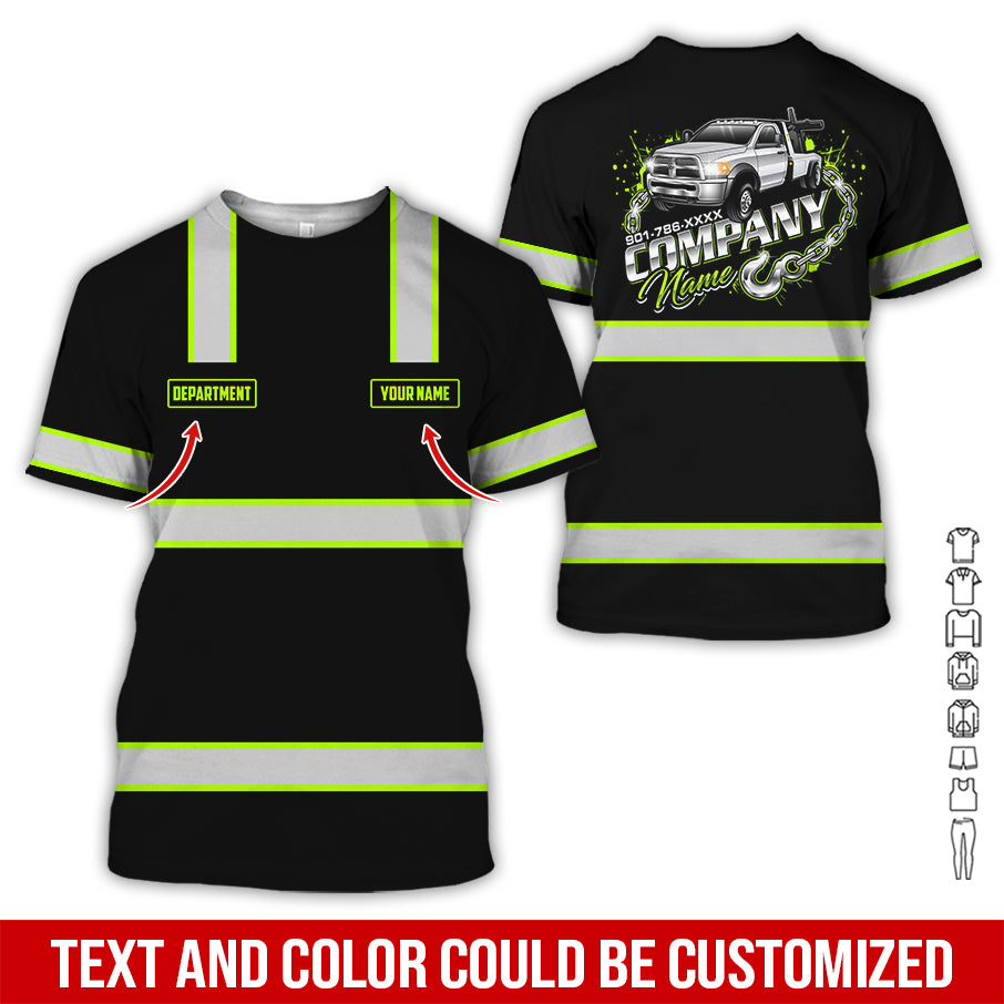 Custom Name Love Tow Truck Clothes, Personalized Driver Gear