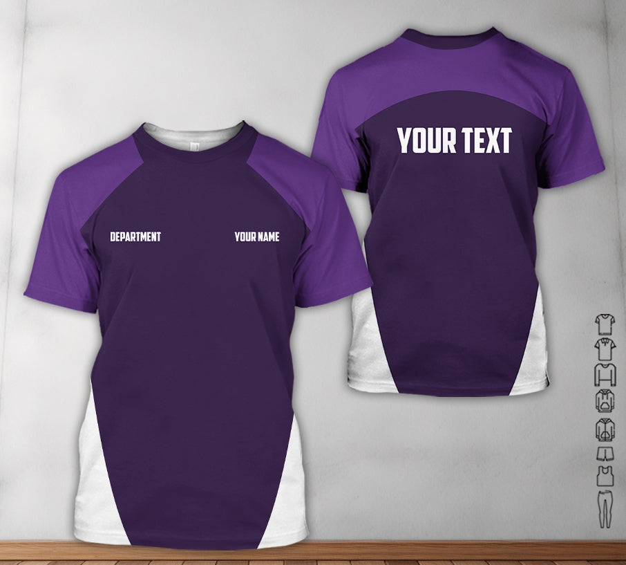 Mechanic Shirt with Custom Name & Department, Gift for Mechanic Dad, Husband or Boyfriend, Purple Color, Sizes S to 5XL Available