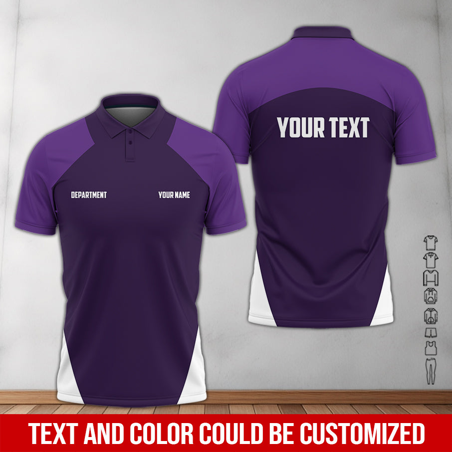 Mechanic Shirt with Custom Name & Department, Gift for Mechanic Dad, Husband or Boyfriend, Purple Color, Sizes S to 5XL Available