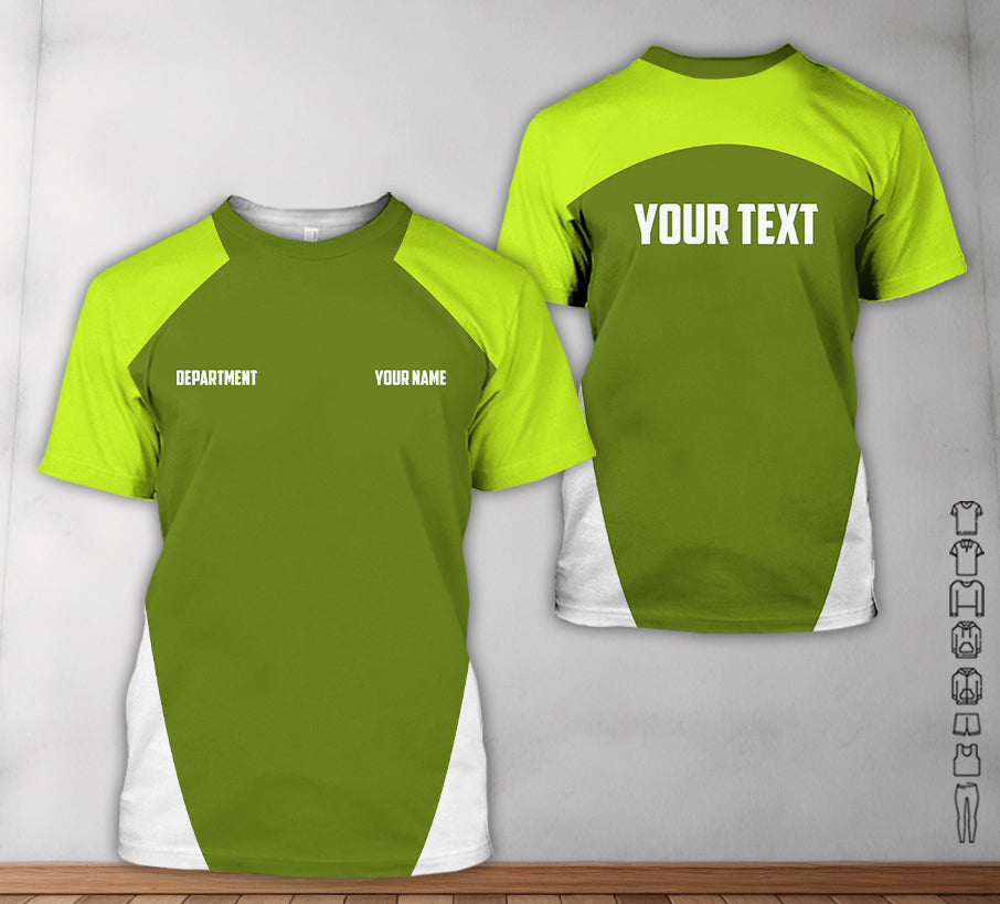 Mechanic Shirt with Custom Name, Green Workwear Tee, Gift for Mechanic Dad, Husband or Boyfriend