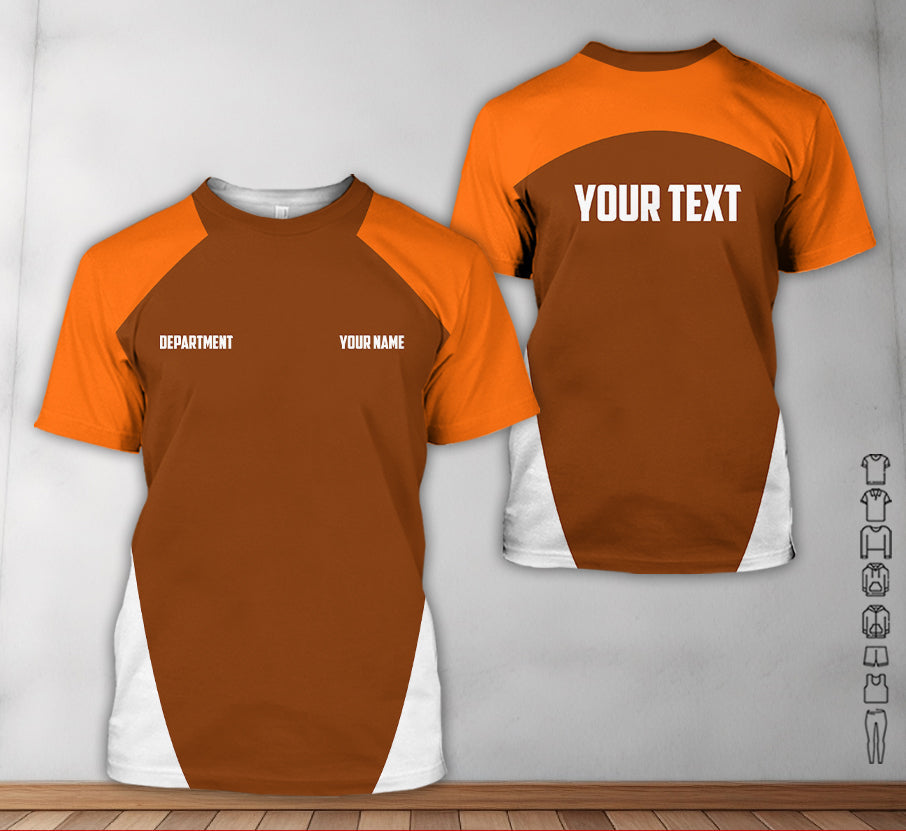 Personalized Mechanic Uniform Orange Shirt, Gift for Car Guys, Auto Technicians, Garage Lovers, Available in S to 5XL