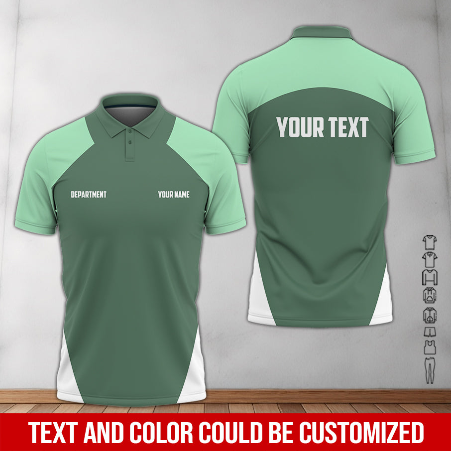 Mechanic Shirt with Custom Name & Department, Gift for Mechanic Dad, Husband or Boyfriend, Seafoam Color, Sizes S to 5XL Available