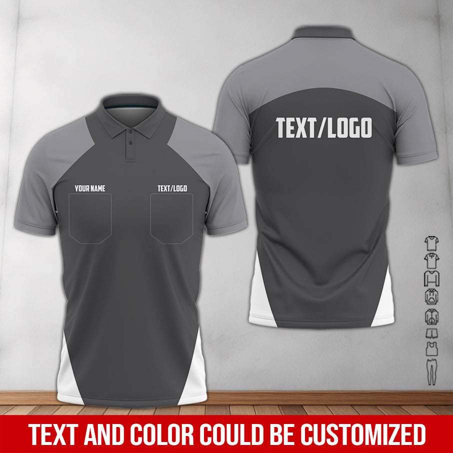 Custom Name Mechanic Shirt in Grey, Unisex Work Shirt for Car Technicians, Great Gift for Him, Available in Sizes S to 5XL