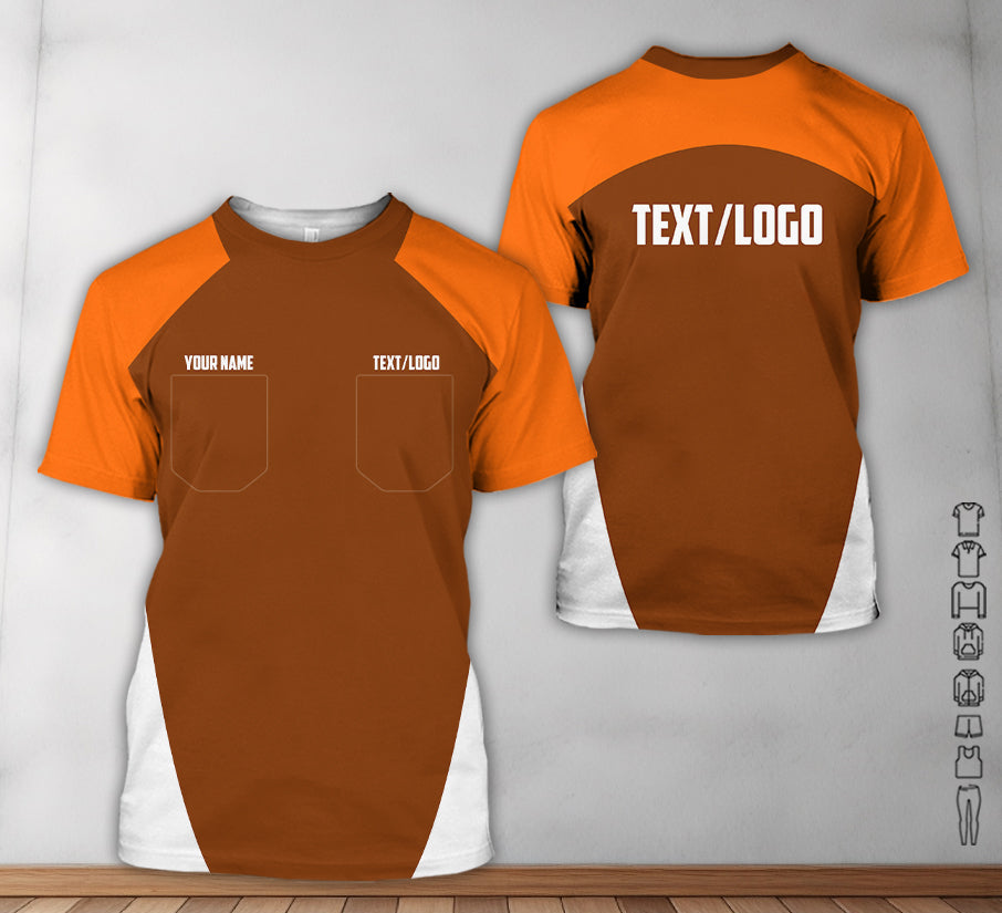 Custom Name Mechanic Shirt in Orange, Unisex Work Shirt for Car Technicians, Great Gift for Him, Available in Sizes S to 5XL