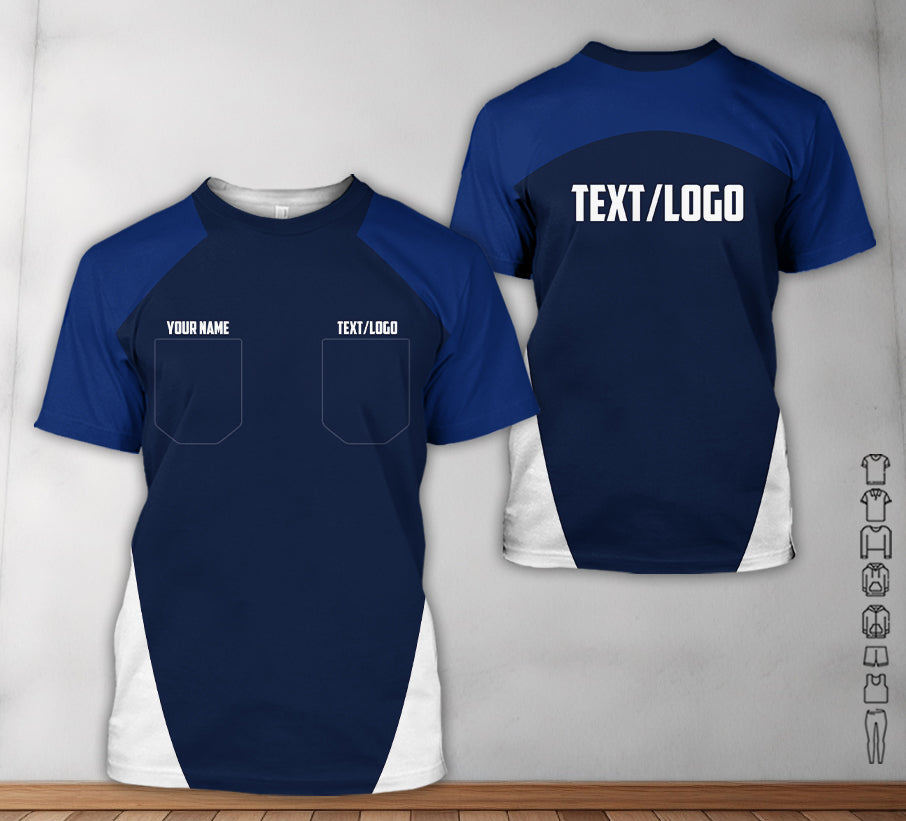 Custom Name Mechanic Shirt in Navy, Unisex Work Shirt for Car Technicians, Great Gift for Him, Available in Sizes S to 5XL