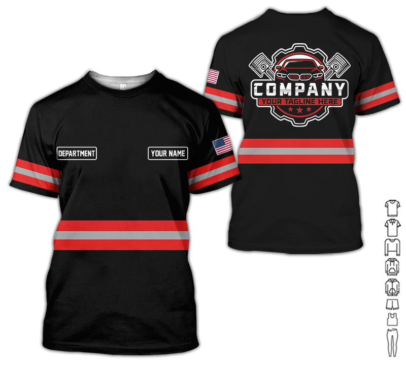 Custom Mechanic Shirt, Gift for Car Lovers, Husband, or Boyfriend, Unisex Fit for Men and Women, Classic Red Shirt