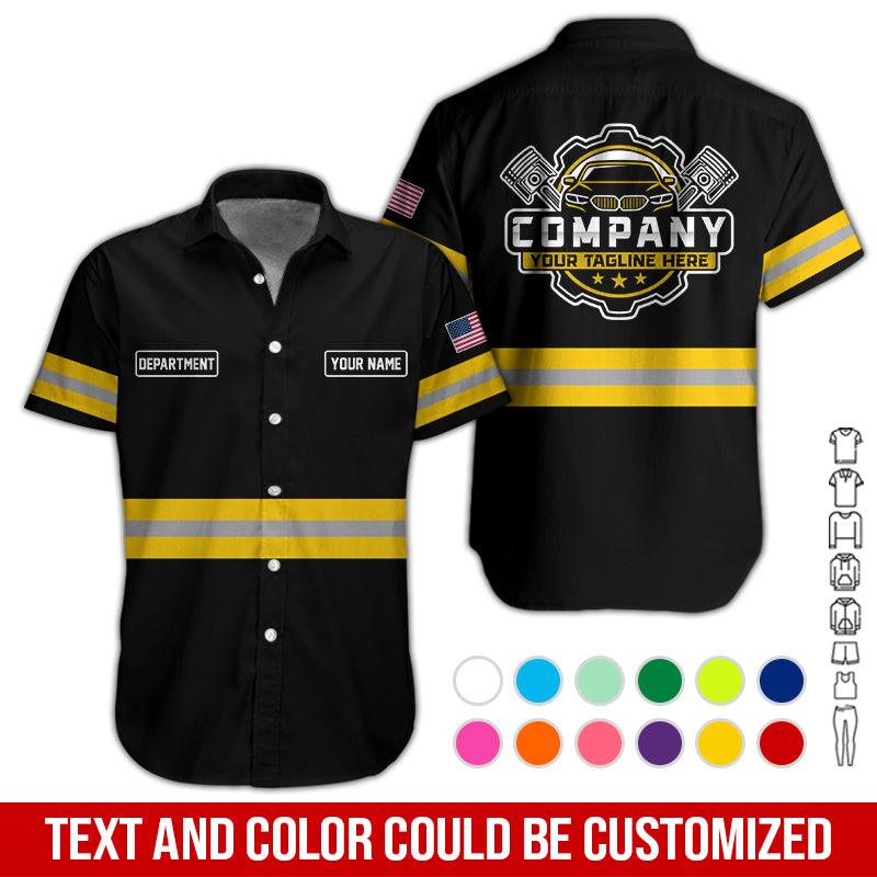 Custom Mechanic Shirt, Gift for Car Lovers, Husband, or Boyfriend, Unisex Fit for Men and Women, Classic Yellow Shirt