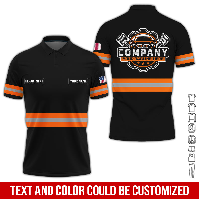 Custom Mechanic Shirt, Gift for Car Lovers, Husband, or Boyfriend, Unisex Fit for Men and Women, Classic Orange Shirt