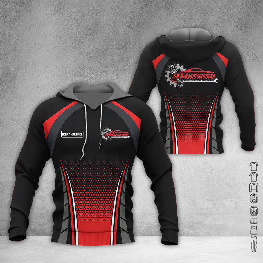 Custom Mechanic Uniform Shirt, Gift for Husband, Dad, or Boyfriend, Unisex Fit, Red Work Shirt with Personalized Name