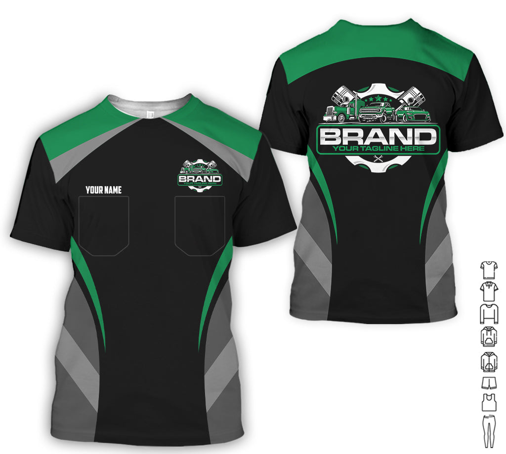 Best Custom Mechanic Shirt for Men, Perfect Gift for Car Guys, Diesel Techs, and Shop Crews, Unisex Green Mechanic Shirt