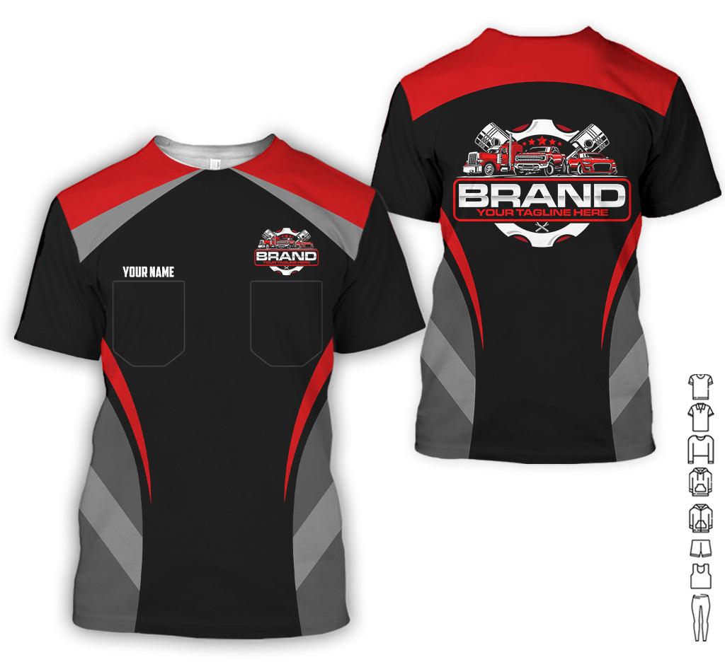 Best Custom Mechanic Shirt for Men, Perfect Gift for Car Guys, Diesel Techs, and Shop Crews, Unisex Red Mechanic Shirt