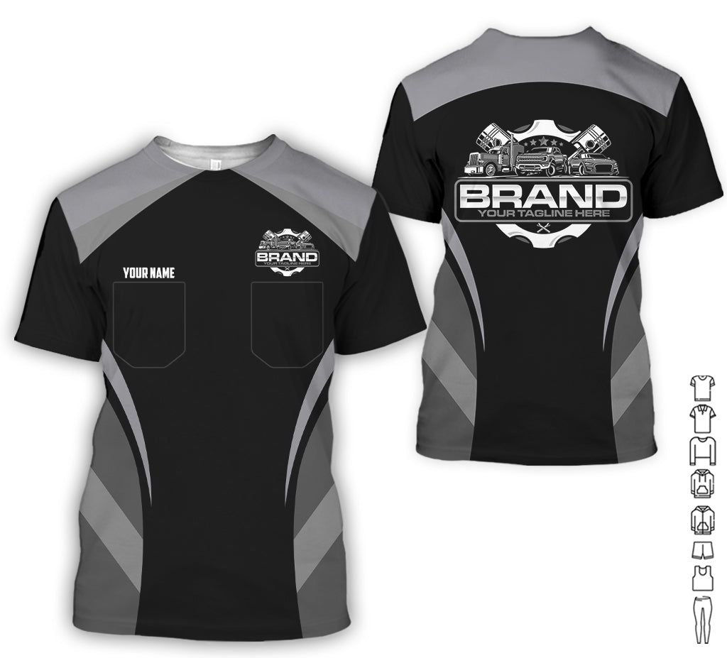 Best Custom Mechanic Shirt for Men, Printed Pocket Shirt, Perfect Gift for Car Guys, Diesel Techs, and Shop Crews, Unisex Grey Mechanic Shirt