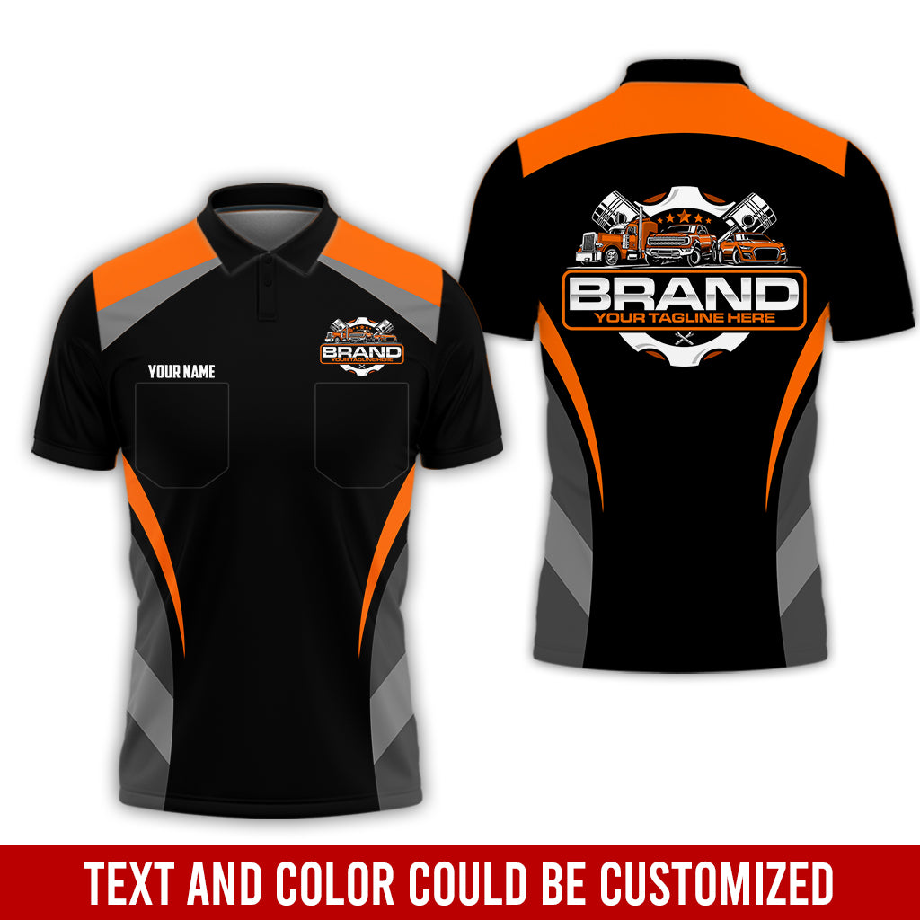 Best Custom Mechanic Shirt for Men, Printed Pocket Shirt, Perfect Gift for Car Guys, Diesel Techs, and Shop Crews, Unisex Orange Mechanic Shirt