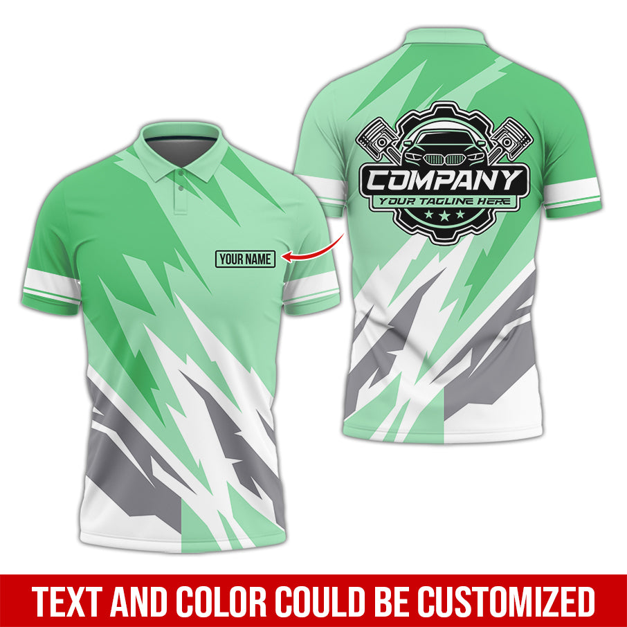 Custom Printed Mechanic Shirt, Great Gift for Husband, Seafoam Color, Comfortable Daily Fit, Size S to 5XL