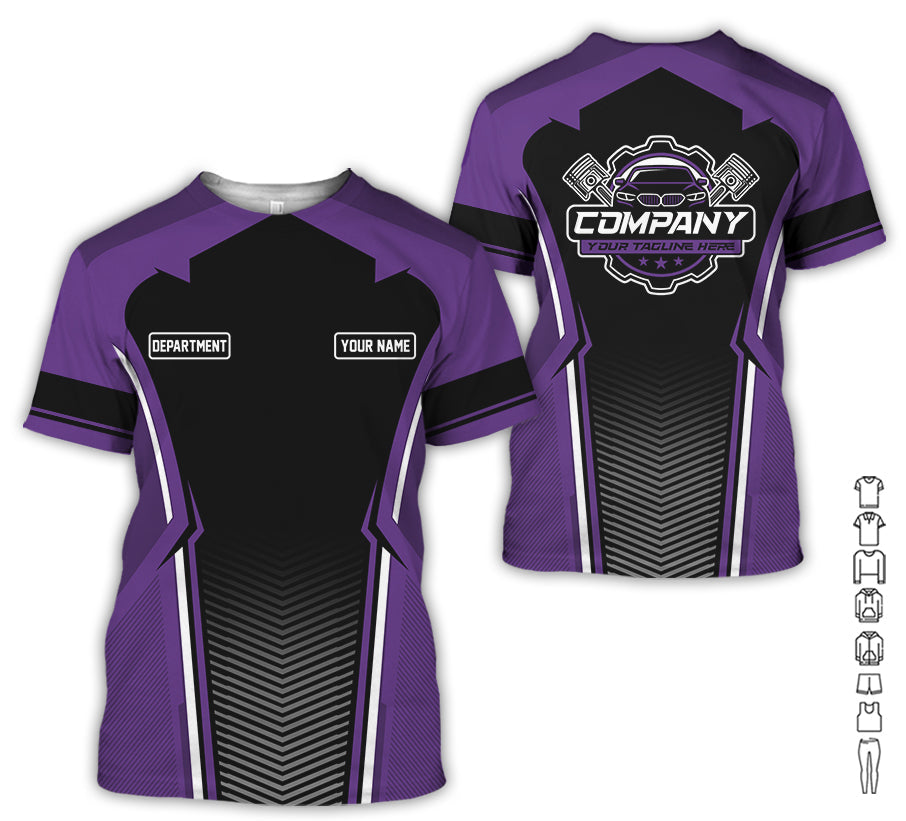 Personalized Mechanic Uniform, Purple Shirt for Technicians, Comfortable Workwear for Men, Great Gift for Father’s Day, Birthday, or Husband