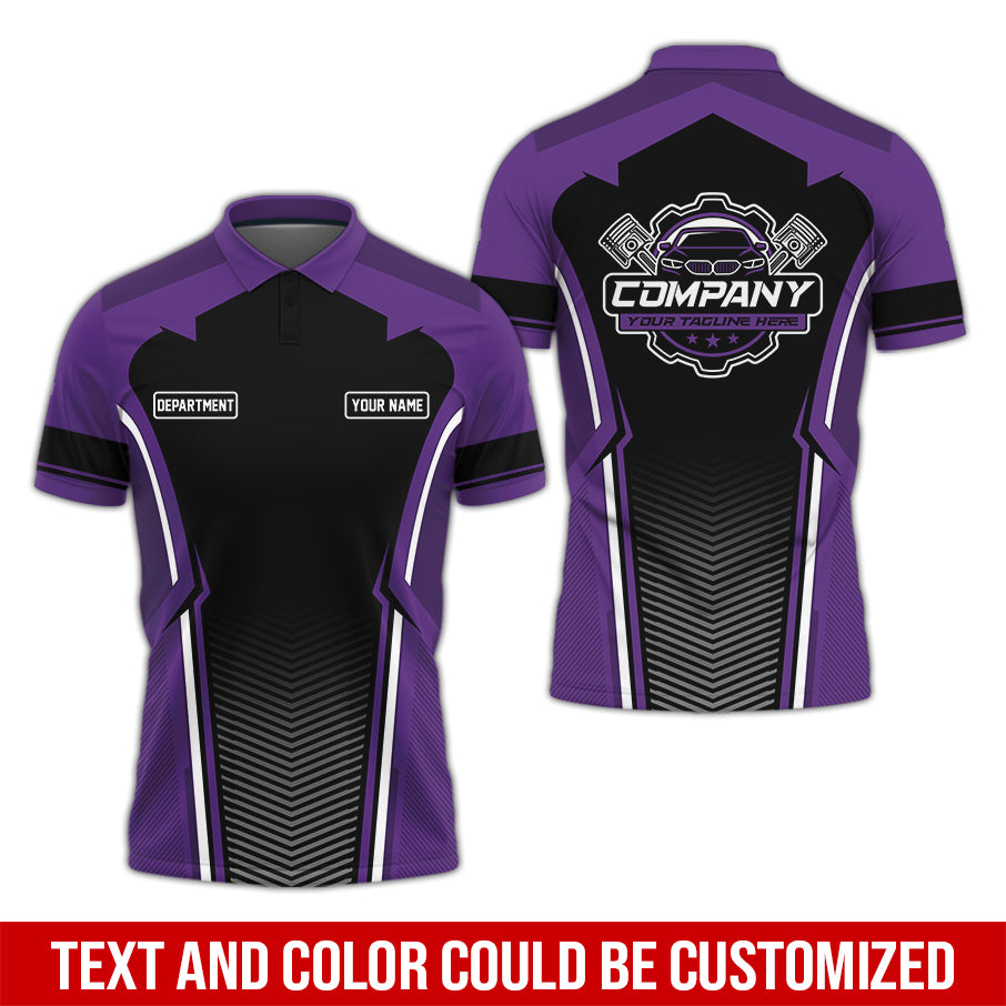 Personalized Mechanic Uniform, Purple Shirt for Technicians, Comfortable Workwear for Men, Great Gift for Father’s Day, Birthday, or Husband