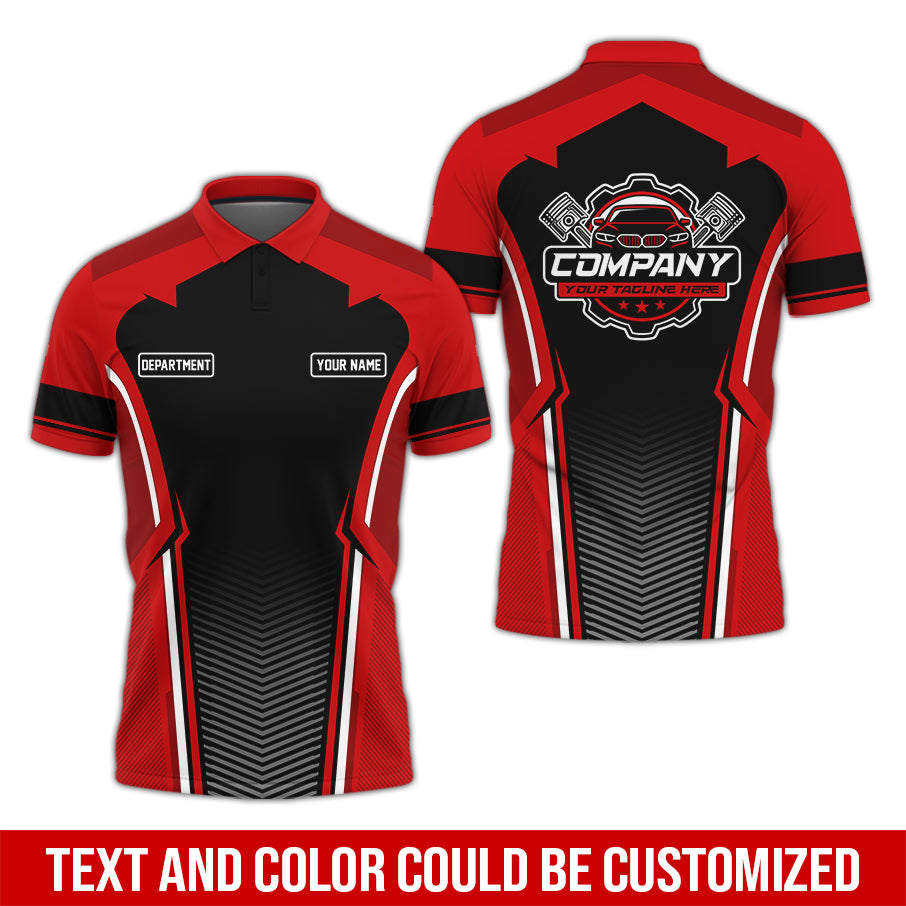 Personalized Mechanic Uniform, Red Shirt for Technicians, Comfortable Workwear for Men, Great Gift for Father’s Day, Birthday, or Husband