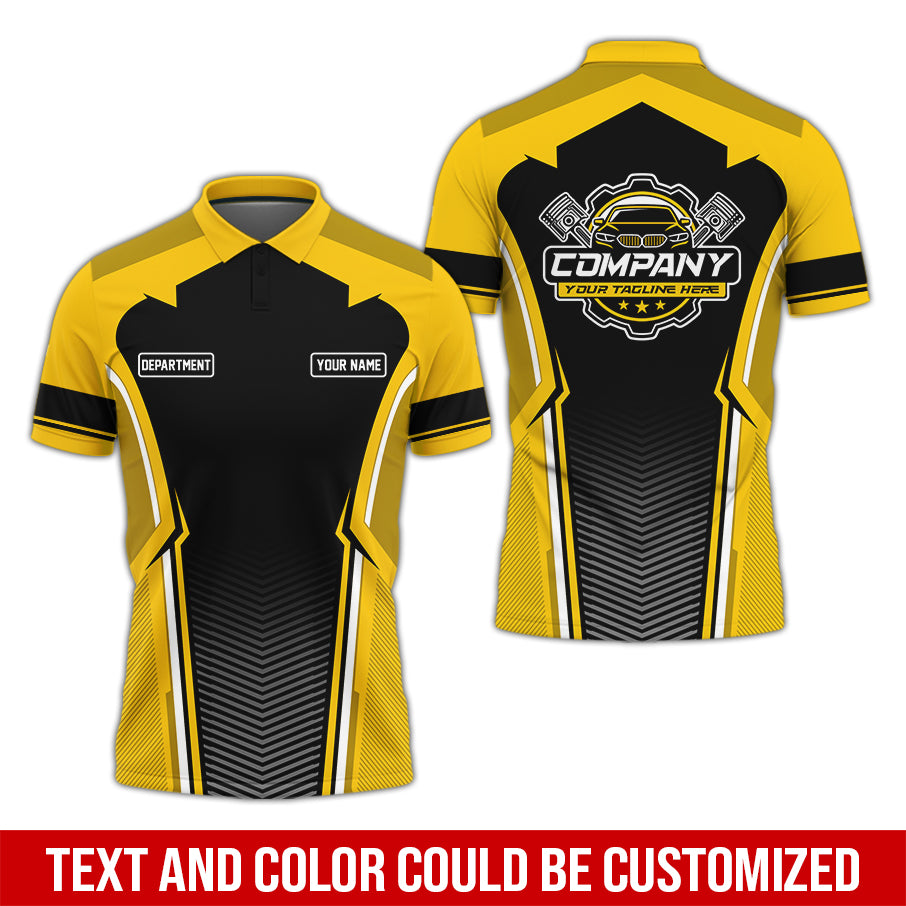 Personalized Mechanic Uniform, Yellow Shirt for Technicians, Comfortable Workwear for Men, Great Gift for Father’s Day, Birthday, or Husband